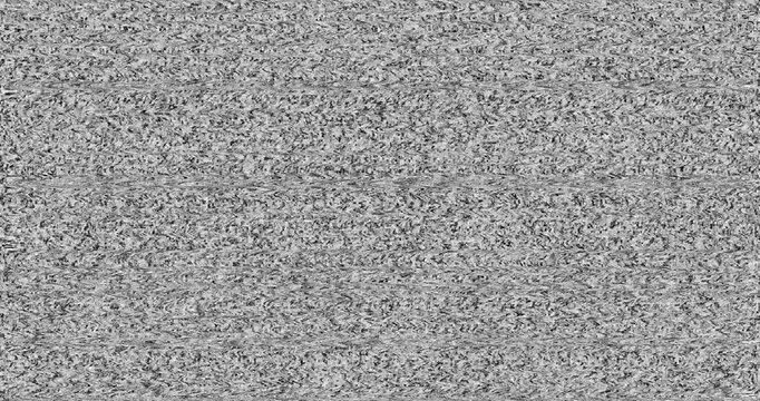 Static TV monochrome noise. Analog static noise texture overlay. TV no signal. Static glitch bands flickering on gray screen. Digital malfunction, glitch art, electronic noise, technical disruption