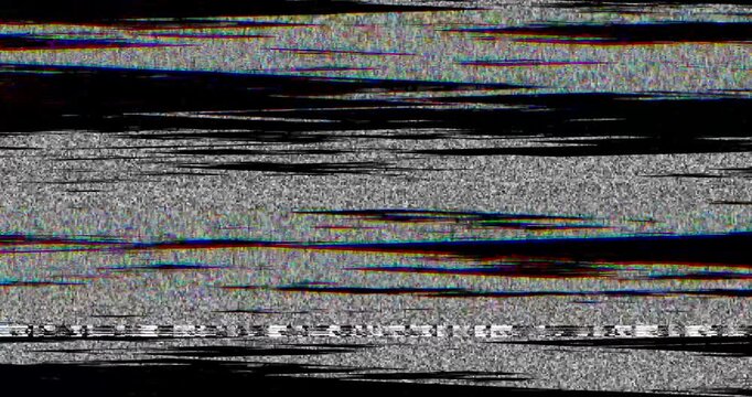 Static TV monochrome noise. Analog static noise texture overlay. TV no signal. Static glitch bands flickering on gray screen. Digital malfunction, glitch art, electronic noise, technical disruption