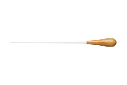 Classic wooden music conductor baton on transparent background
