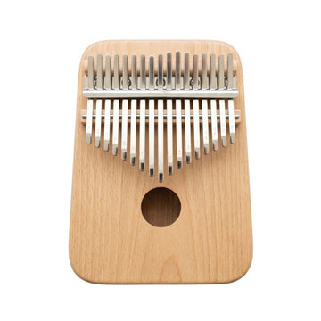 Classic 17 key wooden kalimba thumb piano on transparent background