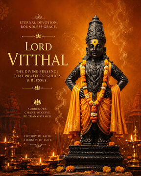 Happy Ashadhi Ekadashi &ndash; Lord Vitthal, Panduranga, Hari Vitthal Divine Festival Celebration