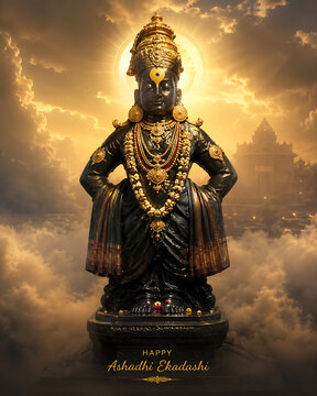 Happy Ashadhi Ekadashi &ndash; Lord Vitthal, Panduranga, Hari Vitthal Divine Festival Celebration