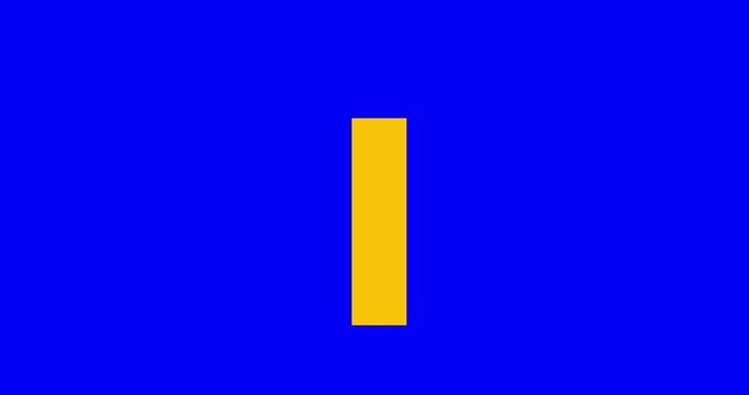 Bar graph bluebox chart waving element yellow high. Statistic economy metaphor business backrgound space with percentage visualisation presentation round element.  Business cartoon animation.