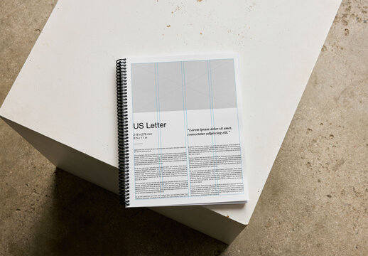 Mockup Of Customizable A4 Spiral Bound Magazine