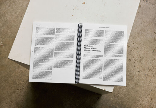 Mockup Of Customized Spiral Bound Magazine