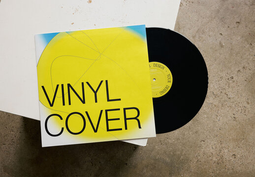 Mockup Of Customized Record And Cover