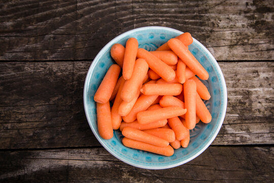 Dish of baby carrots