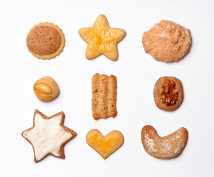 Various Christmas cookes, close-up