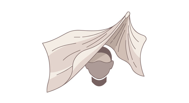 Stylized illustration of hair wrapped in a towel, signifying post-shower hair care, drying, and a relaxing beauty routine.