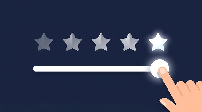 Hand rating five stars with slider control