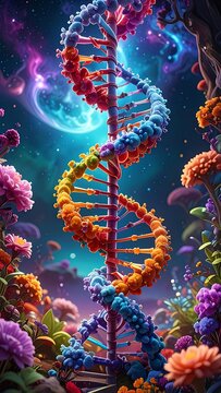 DNA Helix Structure Genetic Code Cosmic.