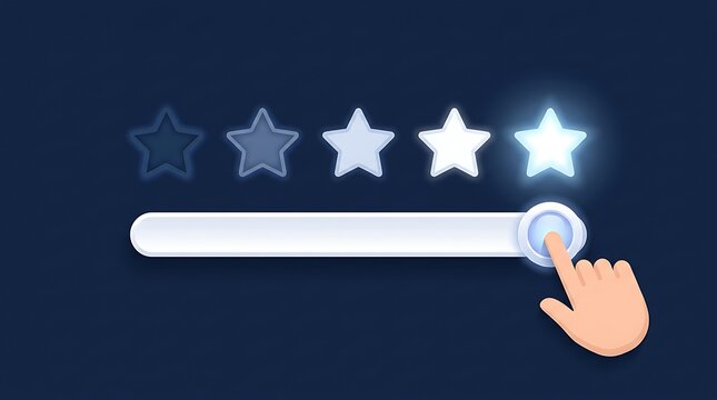 Customer feedback slider with two out of five stars selected