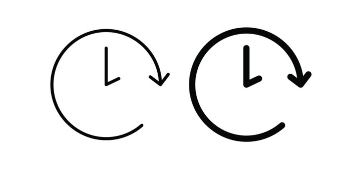 Time forward icon graphic element for project and web designs