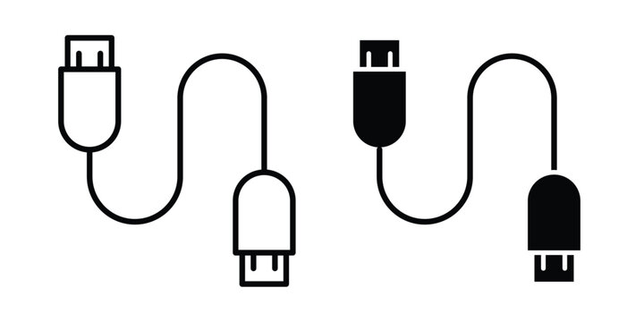 USB cable icon graphic element for project and web designs