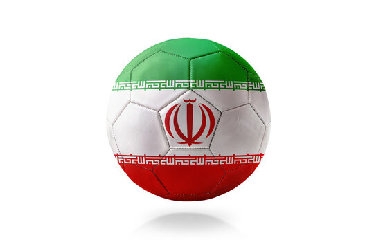 Iran Flag Soccer Ball Isolated