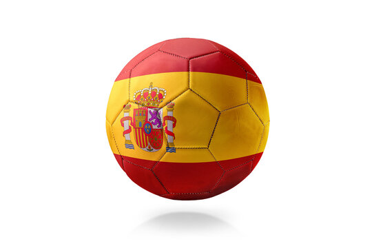 Spanish Flag Soccer Ball Isolated