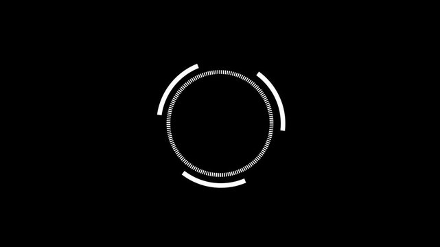 Circle loading bar animation. circle loaded screen 0 to 100 percent counting animation .4k video