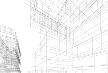 Fototapeta premium Architectural drawing. Vector 3d illustration