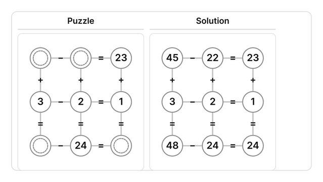 Number logic puzzle with answer included