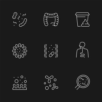 Set line icons of probiotics