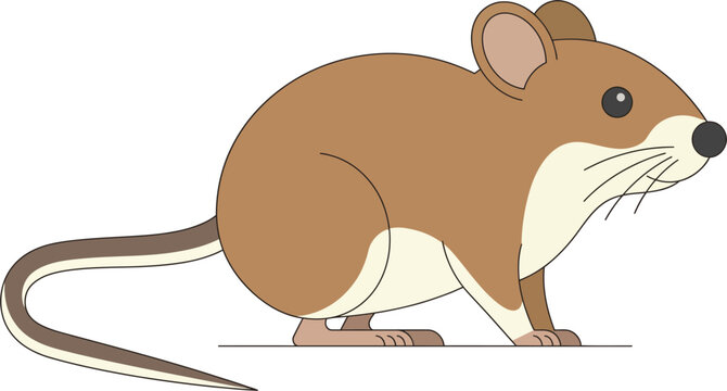 Charming animated brown mouse illustration, a common rodent in biological studies, symbolizing potential for virus transmission and broader ecological health concerns