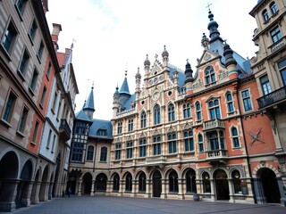 Fototapeta premium Unique blend of medieval and baroque styles in a single building, architecture, historic