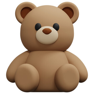 Cute Sitting Brown Bear Baby Doll Toy Character Figure