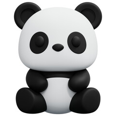 Cute Sitting White Panda Bear Baby Doll Toy Character Figure © Flowicon