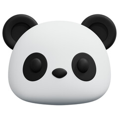 Cute White Panda Face Baby Toy Character Figure © Flowicon