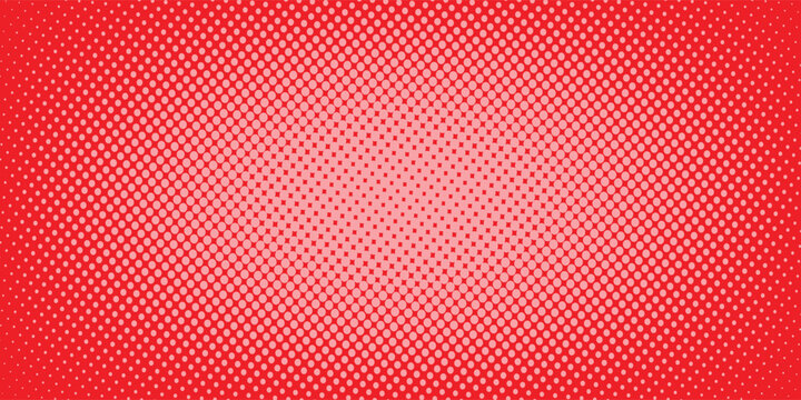 Sebuah tembakan makro kain merah dengan pola bertitik halus bertekstur, dengan titik-titik membentuk pola seragam di permukaan. Detail yang halus dan warna merah yang intens membuatnya ideal.