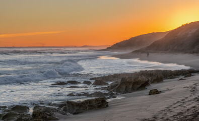 Fototapeta premium Sunset at Point Lonsdale beach, Bellarine Peninsula, Victoria, Australia