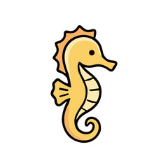 Fototapeta premium Seahorse Cartoon Style Illustration Drawing.