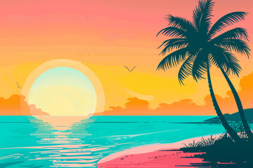 Fototapeta premium sunny summer beach season concept.