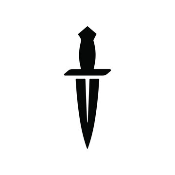 Black dagger with handle symbol.