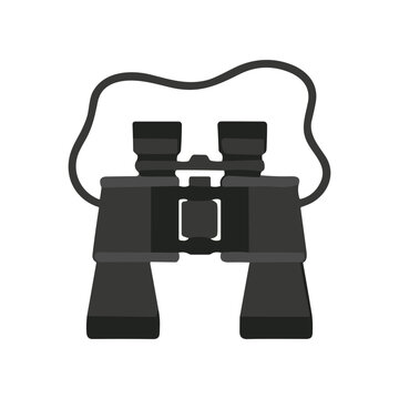 Black Binoculars with Strap and Eyepiece.
