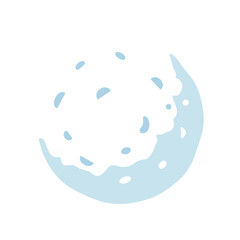 Moon with craters and blue spots. © daksarupa