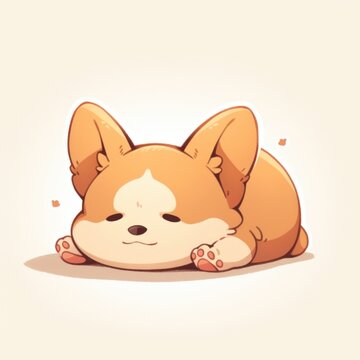 Corgy sleeping mammal animal.