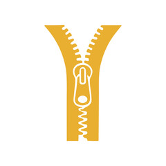 Yellow zipper with white outline. © daksarupa