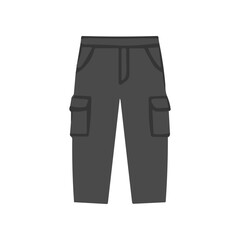 Dark gray cargo pants for men. © daksarupa