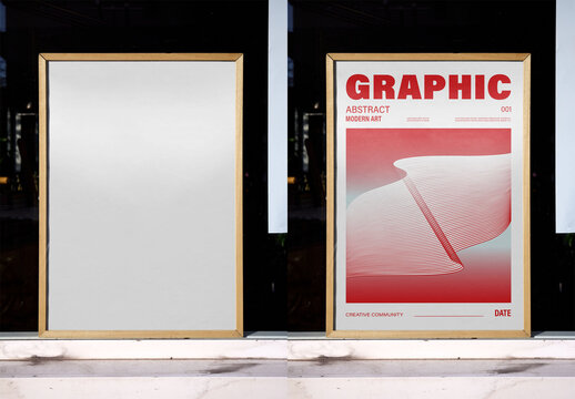 Mockup Of Customized Framed Poster