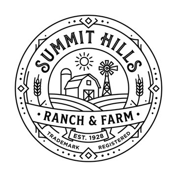 Summit Hills Ranch Farm Logo Design.