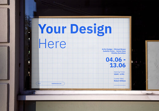 Mockup Of Customizable Horizontal Poster