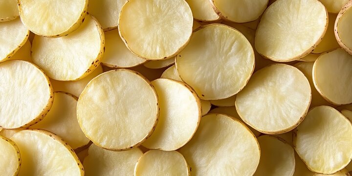 Beautifully arranged seamless potato slices showcasing exquisite textures under soft lighting