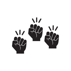 Obraz premium Fist Raised Up Vector Icon Protest Power Symbol Design Element 