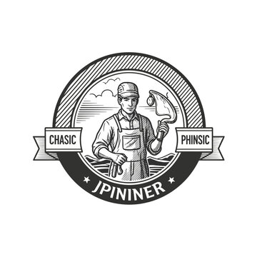 Retro Farm Fresh Dairy Farmer Logo Badge Design for Local Milk Products - Vintage Agriculture Emblem
