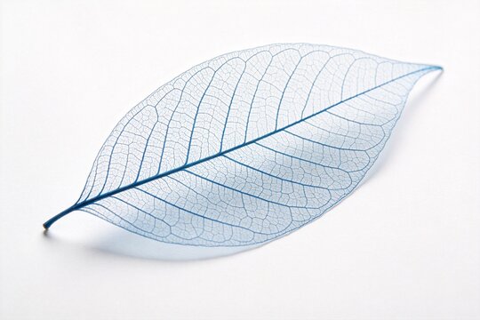Transparent blue leaf with visible veins