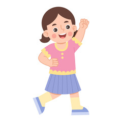 Fototapeta premium Illustration of an excited little girl