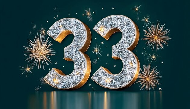 Vibrant and Shiny 33rd Birthday Celebration with Festive Decorations and Colorful Backdrop Surprise