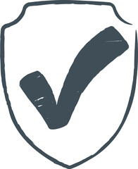Fototapeta premium Shield Protection Outline Icon Symbol for Security and Privacy Concept