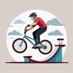 Naklejka premium BMX Rider Performing a Jump